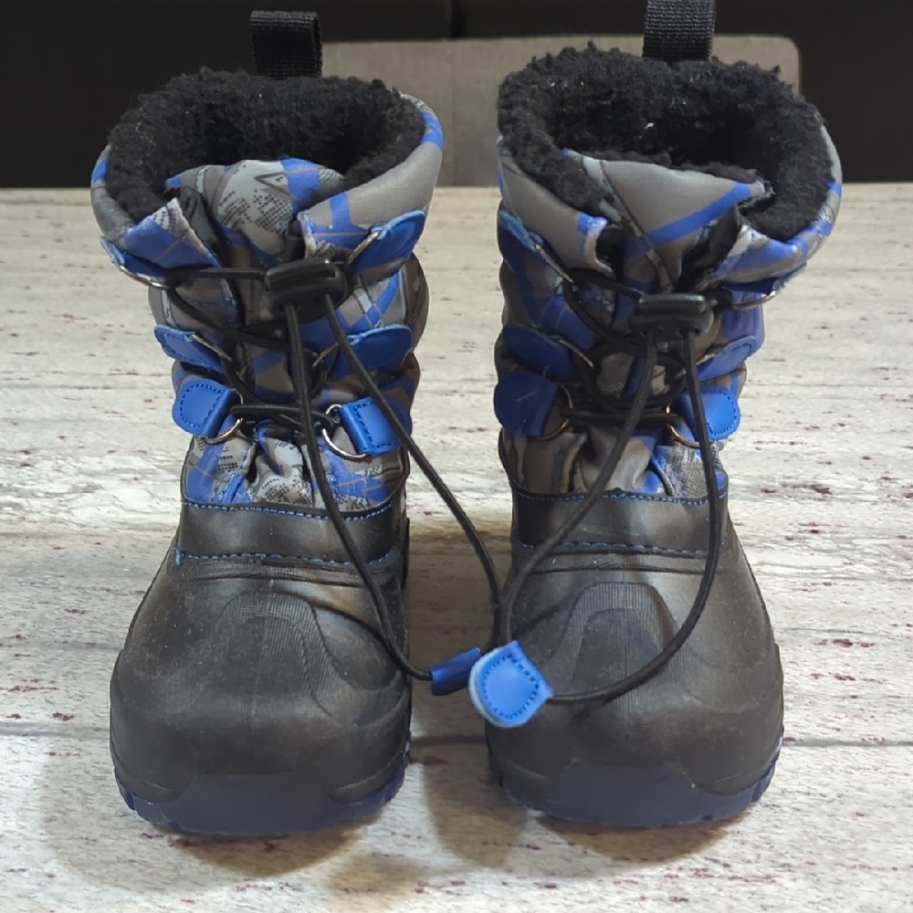 Members Mark Kids Lined Snow Boots - Black and Blue